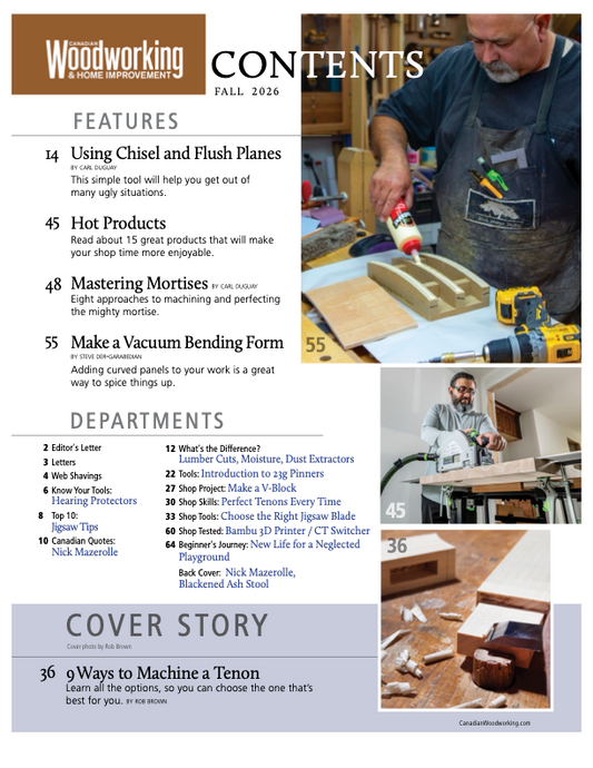 Canadian Woodworking fall 2026 contents